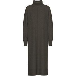 Pieces - MALOU - Gebreide Jurk - Mêlee - Oversized - Midi - Lange Mouwen