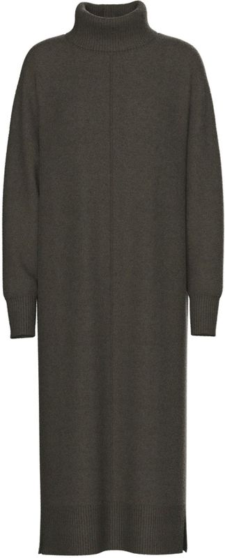 Pieces - MALOU - Gebreide Jurk - Mêlee - Oversized - Midi - Lange Mouwen