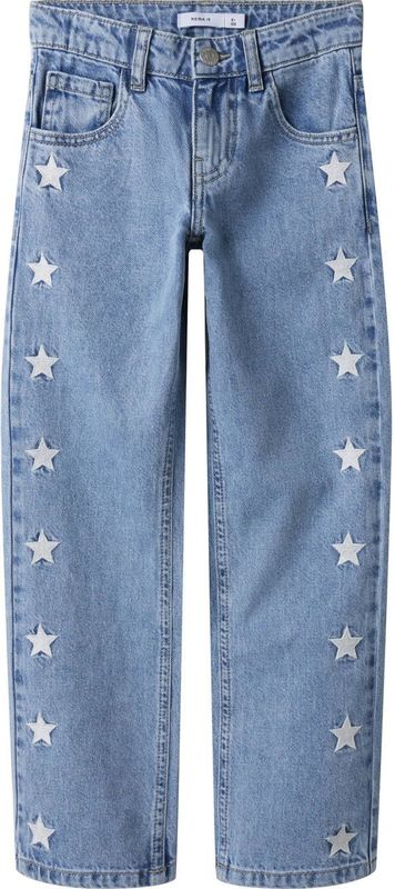 Name It - NKFROSE STRAIGHT EMB JEANS - Licht Blauw - Denim