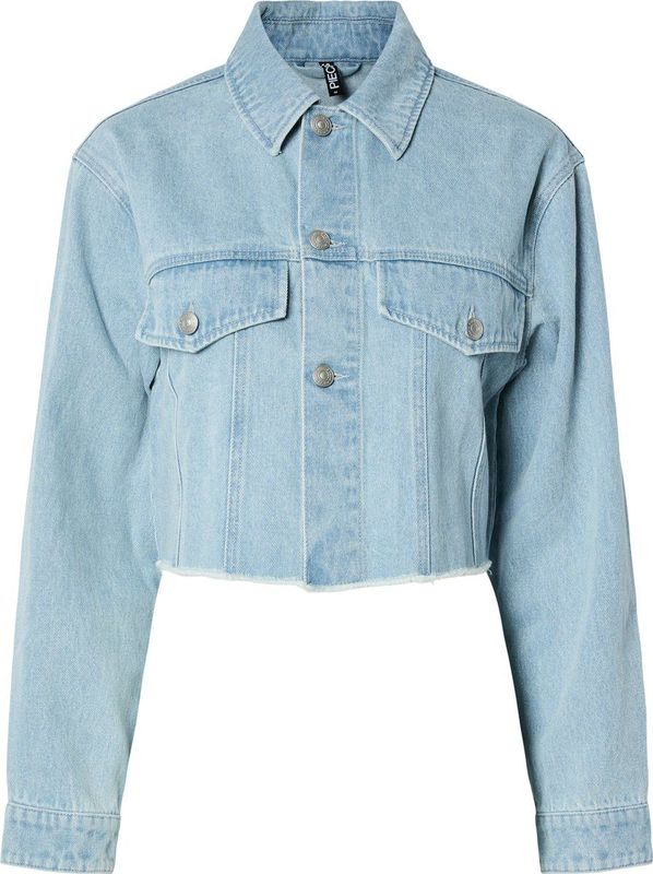 PIECES - Denim Spijkerjas - Lange Mouwen - Klassieke Kraag