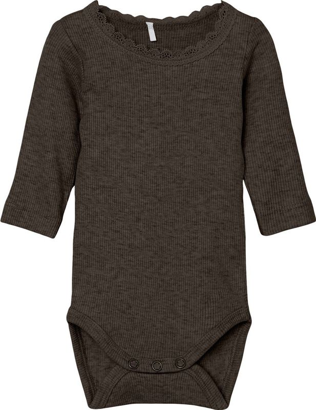 Body - O-hals - Lange Mouwen - Kantdetail - Kindermode