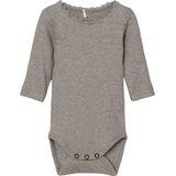 Name It - Lace Romper - Satellite Melange - Ribstof - Lange Mouwen