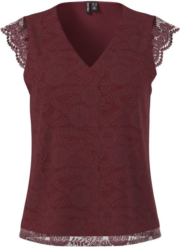 PIECES - OLLINE - Blouseshirt - Effen - Regular Fit - Kant