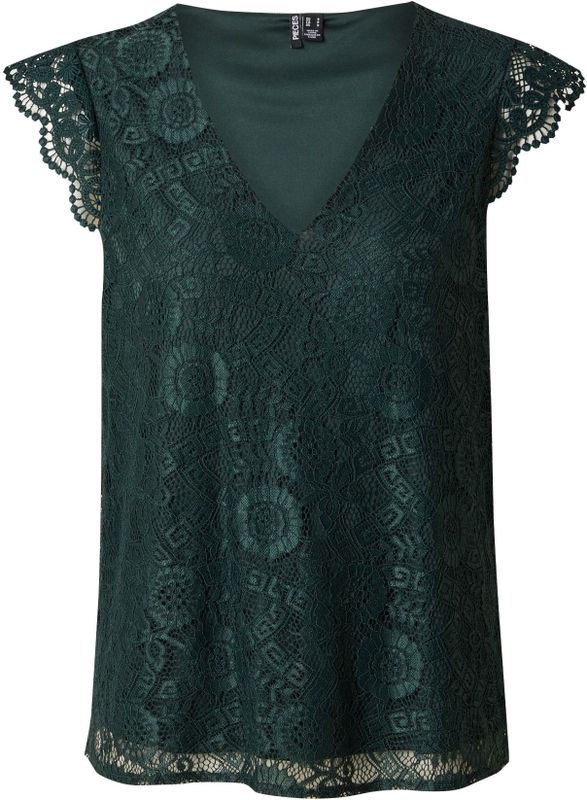 PIECES - OLLINE - Blouseshirt - Effen - Regular Fit - Kant