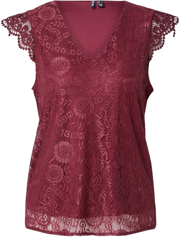 PIECES - OLLINE - Blouseshirt - Effen - Regular Fit - Kant