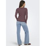 Only - ONLLOUISA - Gebreide Trui - Mauve Wine Stripes - Slim Fit