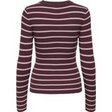 Only - ONLLOUISA - Gebreide Trui - Mauve Wine Stripes - Slim Fit
