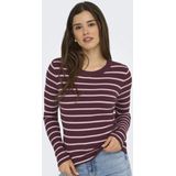Only - ONLLOUISA - Gebreide Trui - Mauve Wine Stripes - Slim Fit
