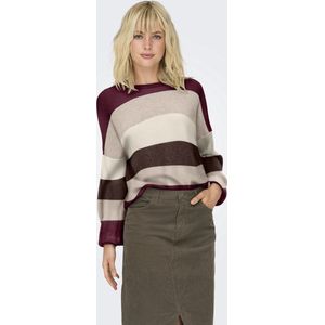 Only - Onlatia Stripe - Gebreide Trui - Zinfandel/w. Whitecap - Dames