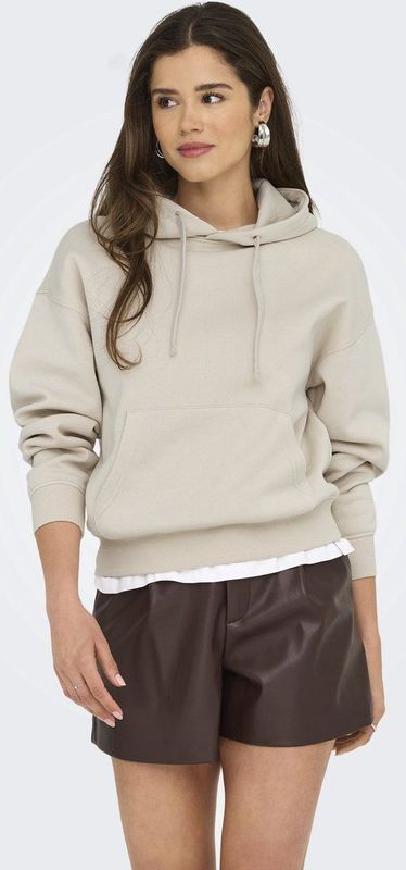 Only - Onlbest Life Hood Swt Noos - Trui - Light Grey Melange