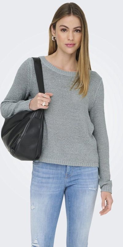 Only - Arona - Gebreide Trui - Grijs - 65% Acryl 35% Polyamide