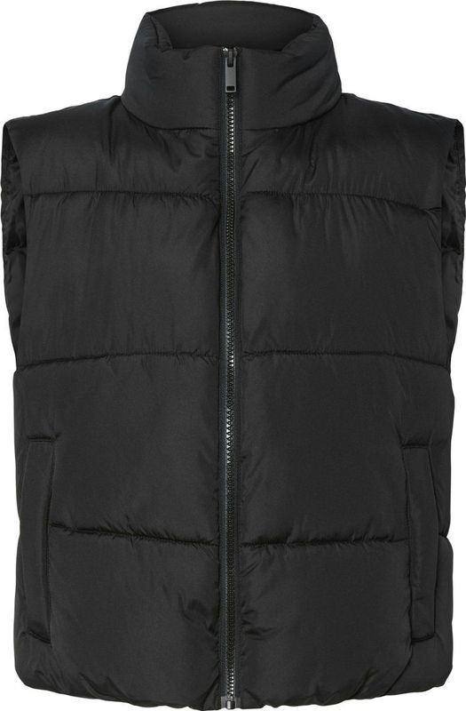 Pieces - Pcbee New Short Puffer Vest - Damesjas - Zwart