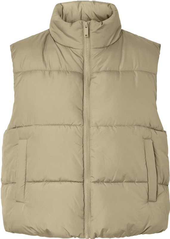 Pieces - Bee New - Pufferjack - Mouwloos - Hoge Opstaande Kraag