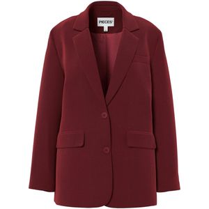 PIECES - PCKAMIL - Blazer - Donkerrood - Losse Pasvorm - Lange Mouwen