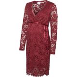 MAMALICIOUS - Jurk - Jersey - V-hals - Lange Mouwen - Kanten Materiaal