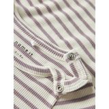 Body - Gestreept - Ribgebreid - Lange Mouwen - Ronde Hals - Drukknoopsluiting