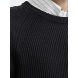Jack & Jones - Jjpannel Knit Crew Neck - Trui - Zwart