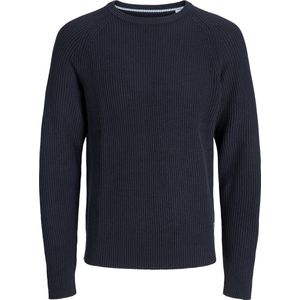 Jack & Jones - JJPANNEL KNIT CREW NECK - Trui - Sky captain - Lange Mouwen - Relaxed Fit