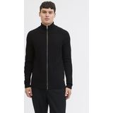 Jack & Jones - JJPANNEL KNIT ZIP CARDIGAN - Vest - Zwart