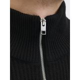 Jack & Jones - JJPANNEL KNIT ZIP CARDIGAN - Vest - Zwart