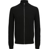 Jack & Jones - JJPANNEL KNIT ZIP CARDIGAN - Vest - Zwart