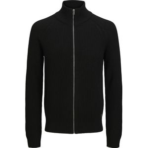 Jack & Jones - JJPANNEL KNIT ZIP CARDIGAN - Vest - Zwart