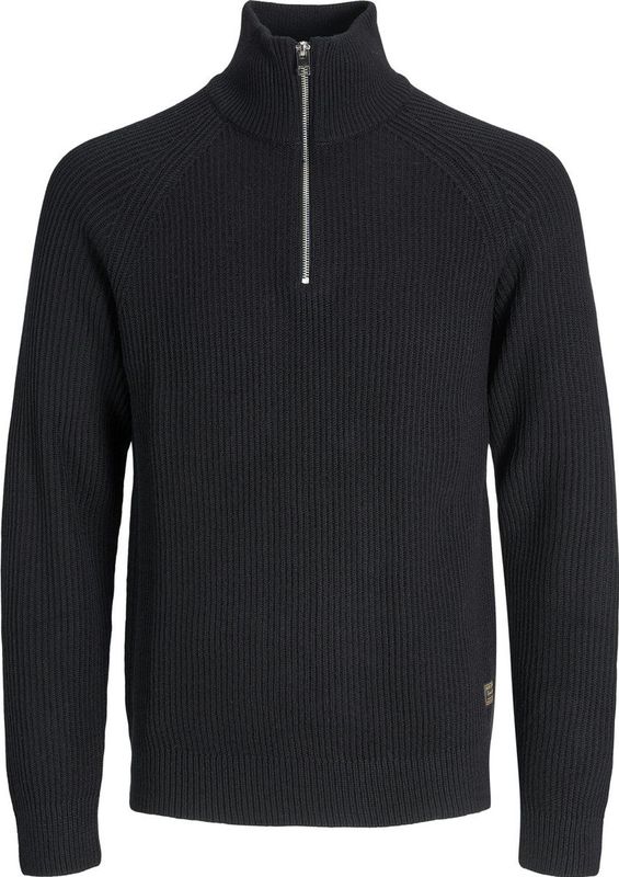 Jack & Jones - Jjpannel Knit Half Zip - Trui - Zwart