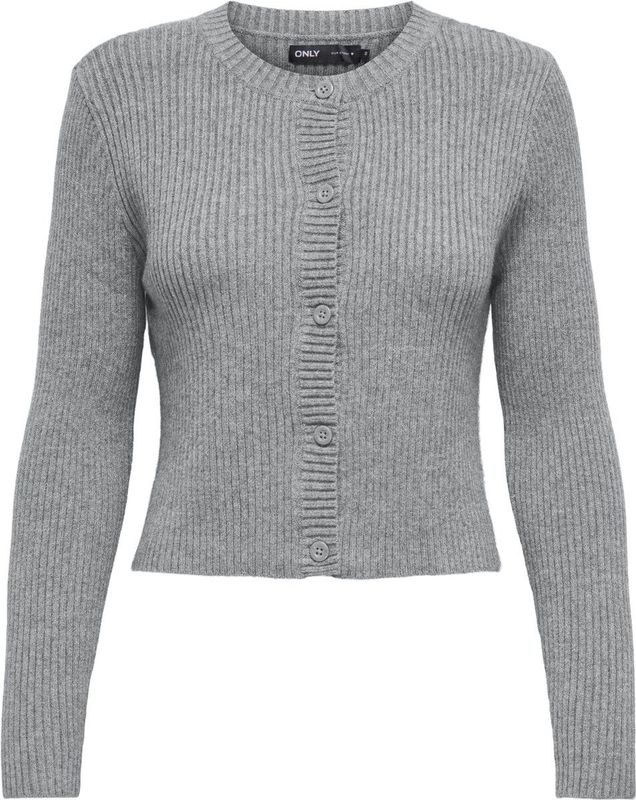 Only - Onlkatia Life Ls Button Cardi - Ultimate Grey/W. Melange - Vest