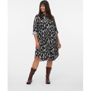 Vmcfanini - Midi-jurk - Korte Lengte - Lange Mouwen - Overhemd Kraag - Regular Fit