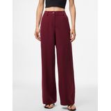 Pieces - Pckamil Hw Wide Pant Noos - Broek - Tawny Port - Dames