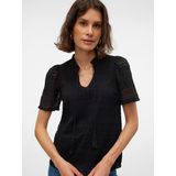 Vero Moda Spitzenshirt »VMHONEY LACE S/S TASSEL TOP WVN GA«