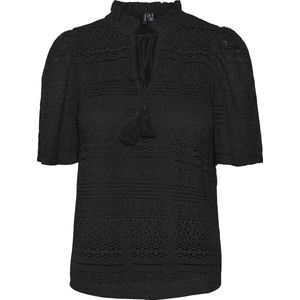 Vero Moda - T-shirt - Zwart - Biologisch Katoen/Nylon