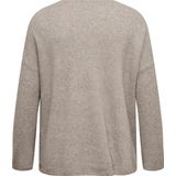 ONLY CARMAKOMA trui beige rib gebreid