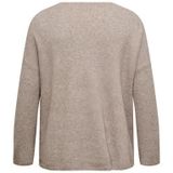 ONLY CARMAKOMA trui beige rib gebreid