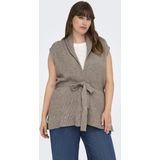 ONLY CARMAKOMA - CARKATIA SL RIB WRAP VEST - Dames - Gebreide Truien