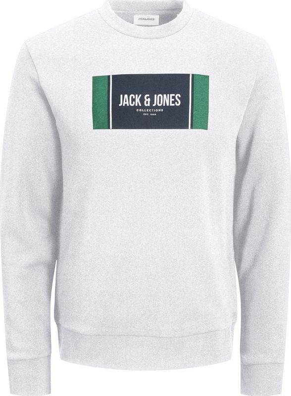 JACK & JONES - JJHAYATO - Sweatshirt - Smaragd/Zwart/Wit Gemêleerd