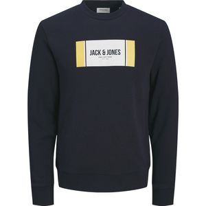 JACK & JONES Sweatshirt 'JJHAYATO'  sand / nachtblauw / wit