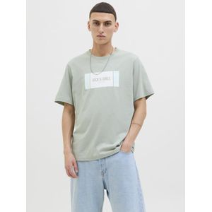 JACK & JONES - JJHayato - Shirt - Lichtblauw - Ronde Hals - Kwartmouw