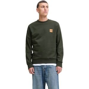 Jack & Jones - Jjbrandy Sweat Crew Neck - Donkergroene Trui - Mannen