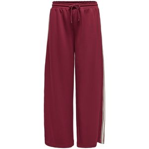 Only - Lasta Wide Stripe - Joggingbroek - Rood - Wit - Dames - Loose Fit