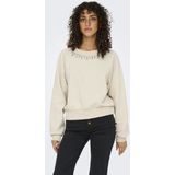 Only - ONLJETT L/S O-NECK EMB. BOX SWT - Sweatshirt - Birch - Lange Mouwen