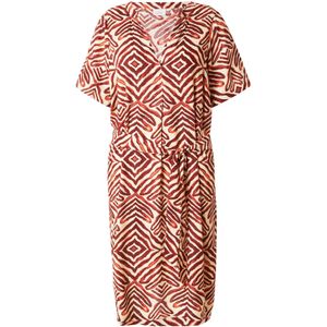 ONLY - CARMAKOMA - Zomerjurk - Hot Chocolate - Midi - V-hals - Korte Mouwen