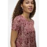 VERO MODA - Vmvina Top - Antraciet - Korte Mouwen - Regular Fit