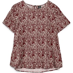 Vero Moda - Vmvina SS O-Neck Top - Syrah - Grafisch - Katoen
