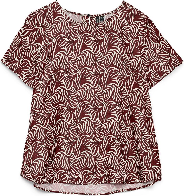 VERO MODA - Vmvina Top - Antraciet - Korte Mouwen - Regular Fit