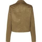 Only - Suède Effect Stofjas - Bruin - Dames - Regular Fit - Herfst-Winter