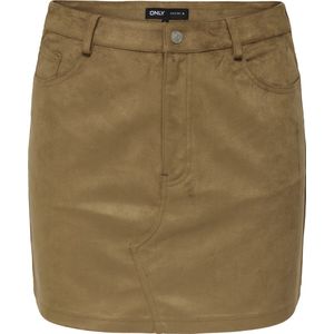 Only - ONLTULIP LIFE FAUX SUEDE SKIRT - Imitatieleren Rok - Cognac