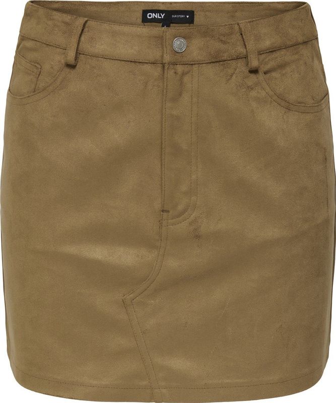 Only - ONLTULIP LIFE FAUX SUEDE SKIRT - Imitatieleren Rok - Cognac