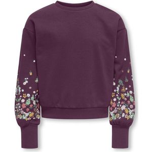 ONLY - KOGBROOKE O-NECK FLOWER SWT NOOS - Sweater - Mauve Wine - Junior