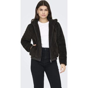 Only - ONLNEWANNA CONTACT SHERPA JKT OTW NOOS - Pluche Jas - Chocolate Torte - Met Capuchon